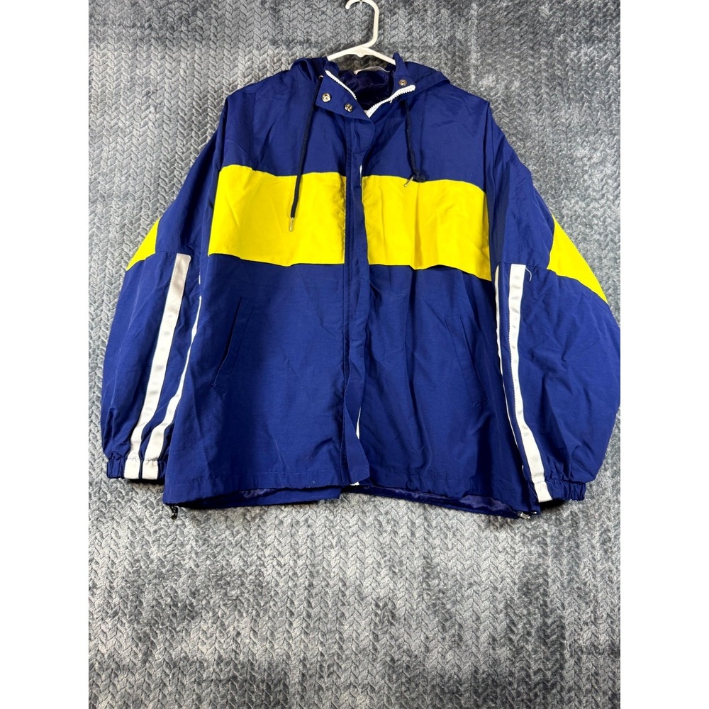 Eleven Windbreaker Jacket Men Blue Full Zip Hooded Achievements Insulated Winter